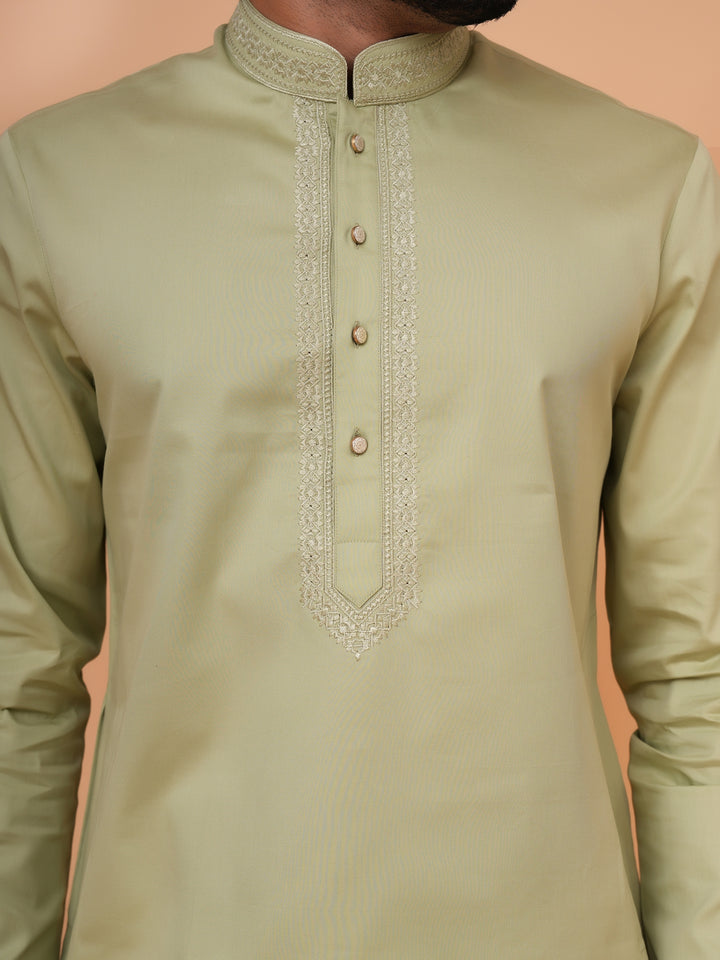 Solid Pista Kurta Set - KM44471-50