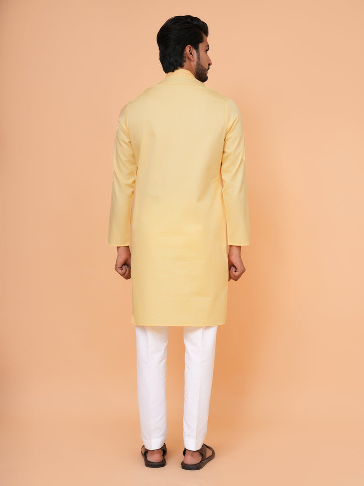 Solid Yellow Kurta Set - KM44471-32