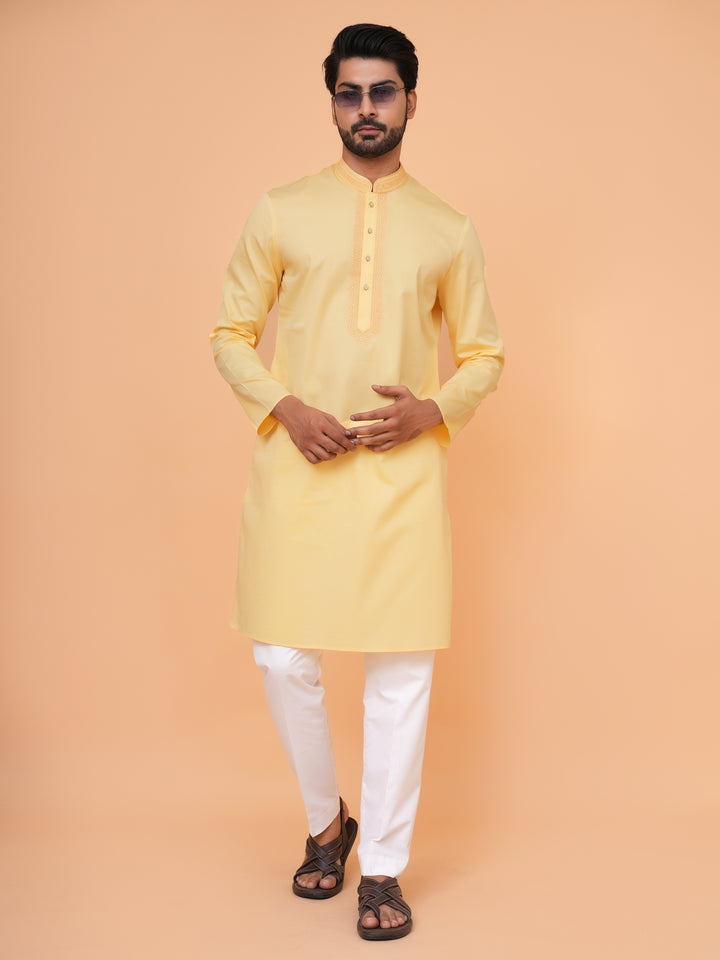 Solid Yellow Kurta Set - KM44471-32