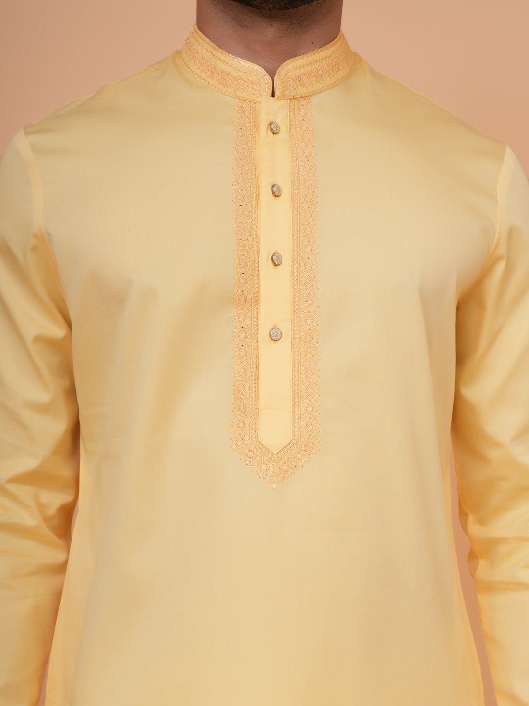 Solid Yellow Kurta Set - KM44471-32