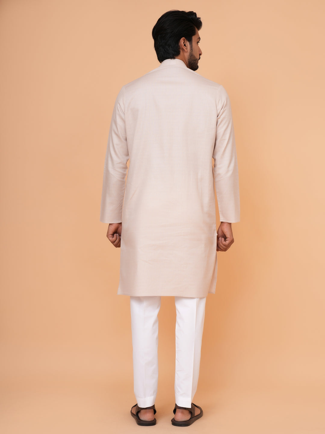 Solid Beige Kurta Set - KM44692-3