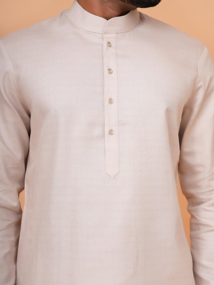 Solid Beige Kurta Set - KM44692-3