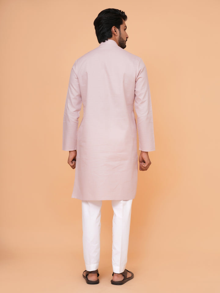 Solid Peach Kurta Set - KM44692-5