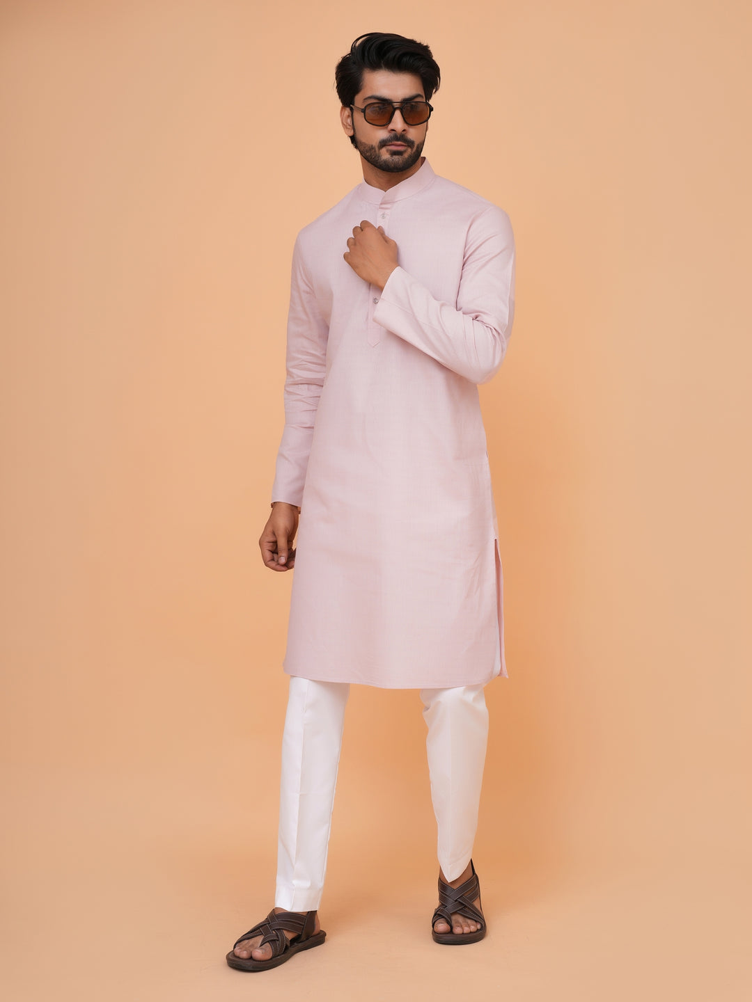 Solid Peach Kurta Set - KM44692-5