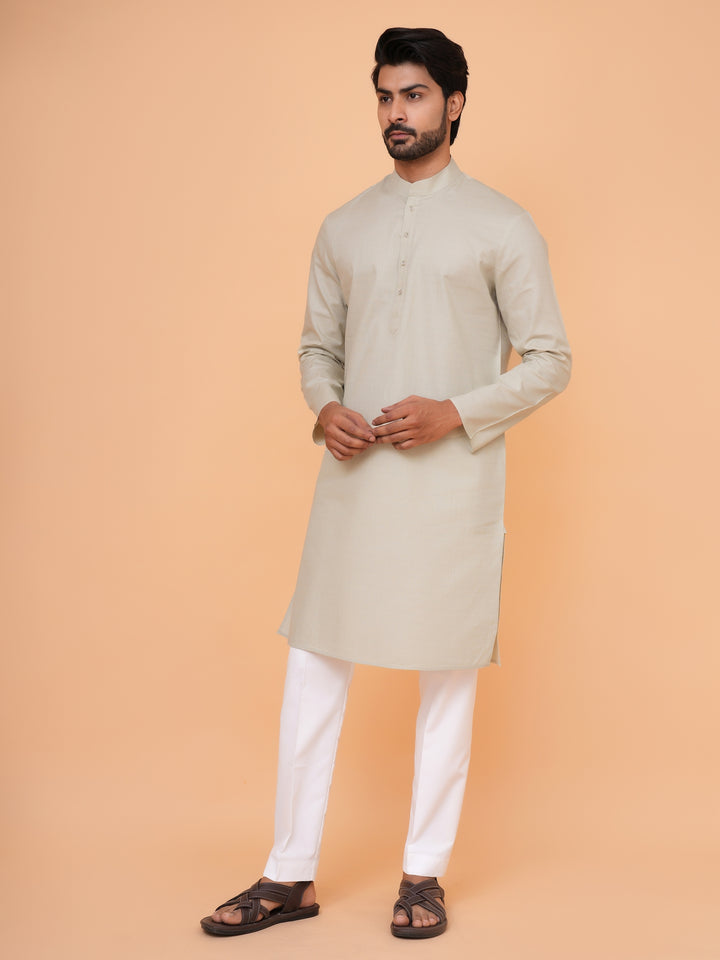 Solid Pista Kurta Set - KM44692-6
