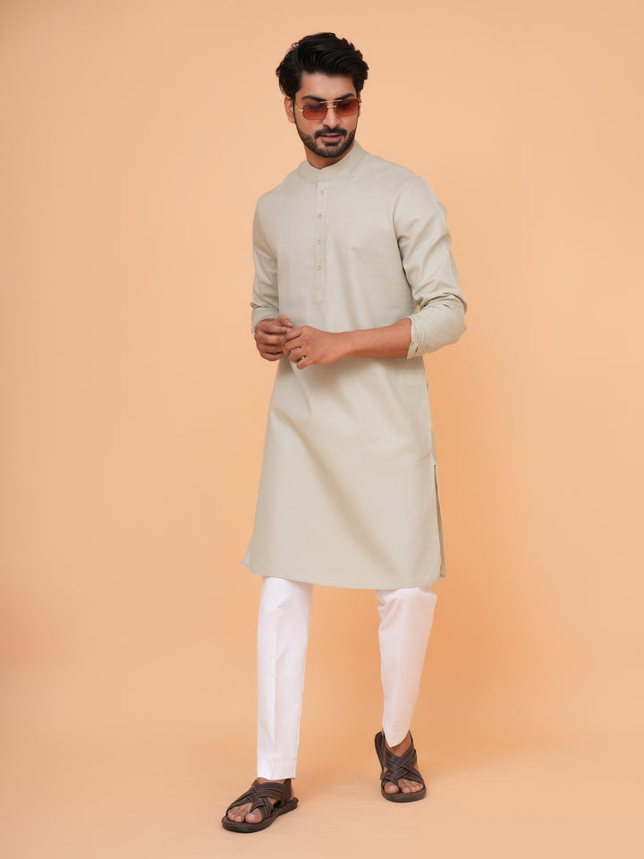 Solid Pista Kurta Set - KM44692-6