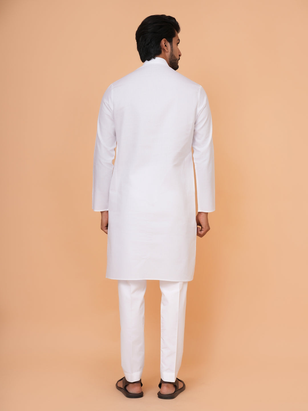 Solid White Kurta Set - KM44692-1
