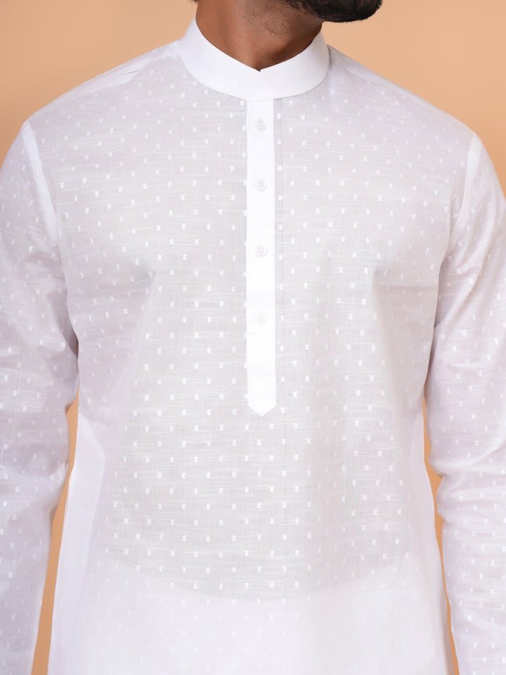 Solid White Kurta Set - KM45076-42