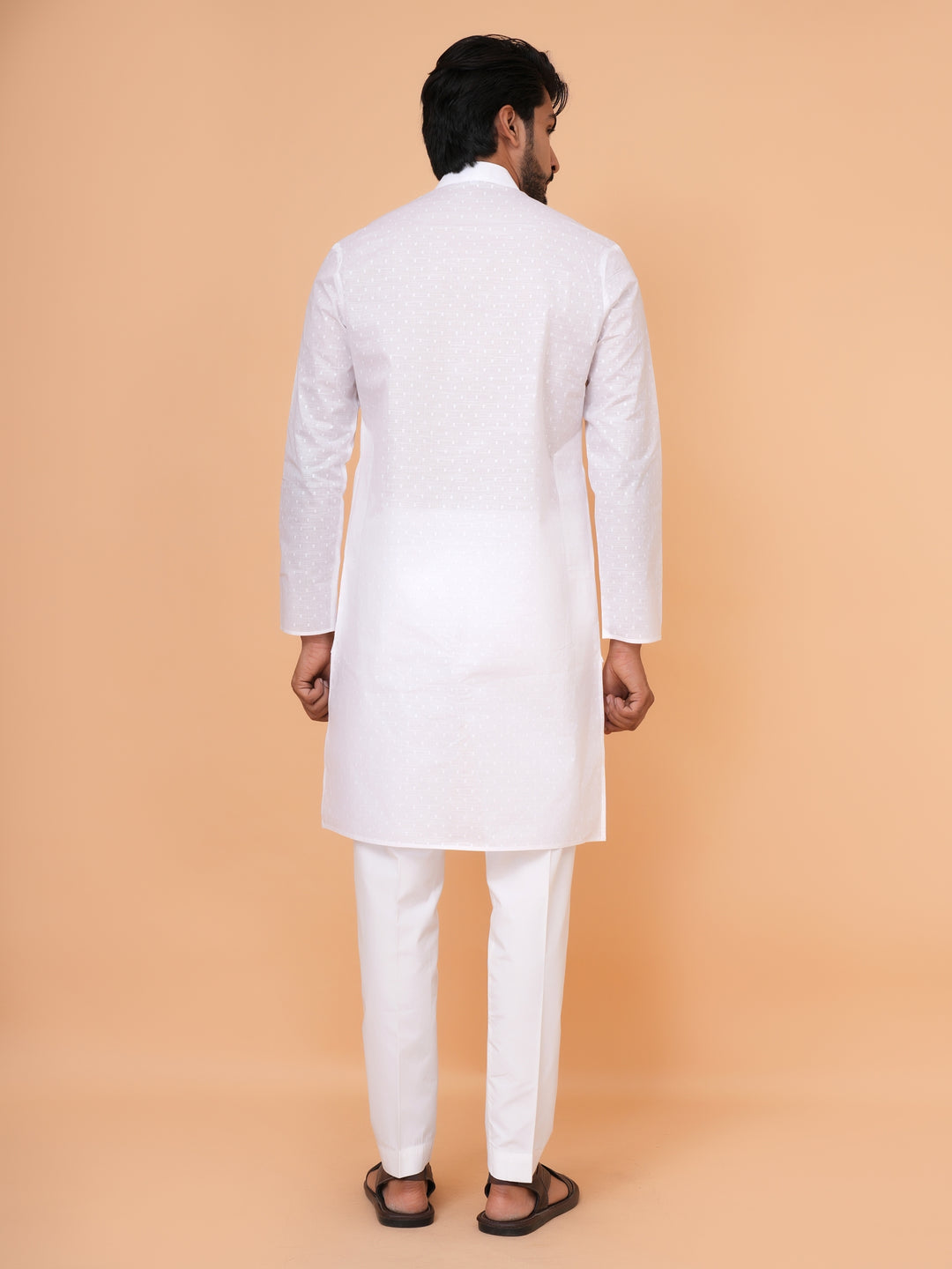 Solid White Kurta Set - KM45076-42