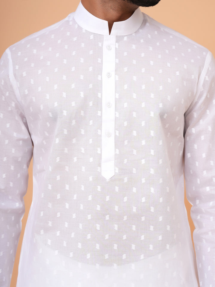 Solid White Kurta Set - KM45076-297