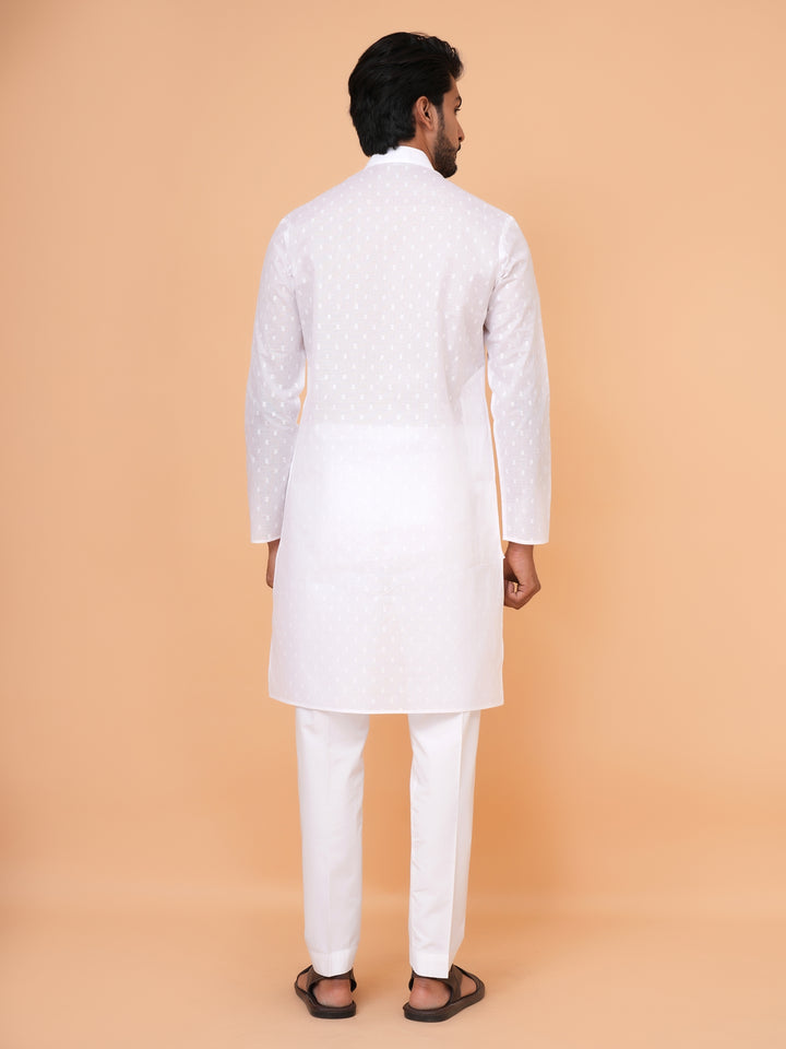 Solid White Kurta Set - KM45076-297