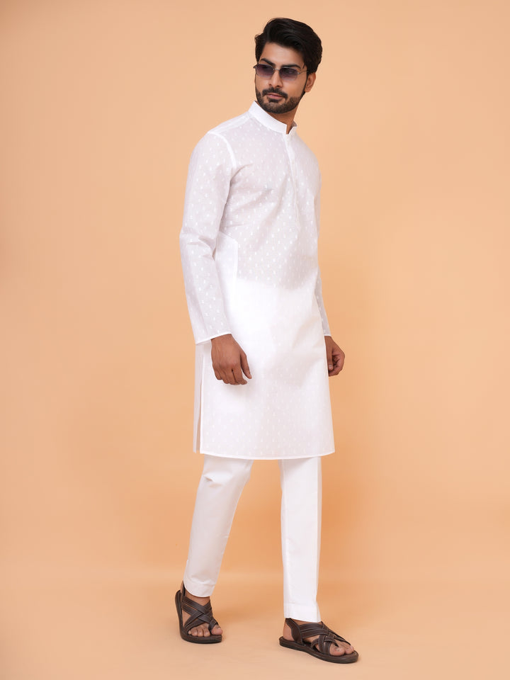 Solid White Kurta Set - KM45076-297