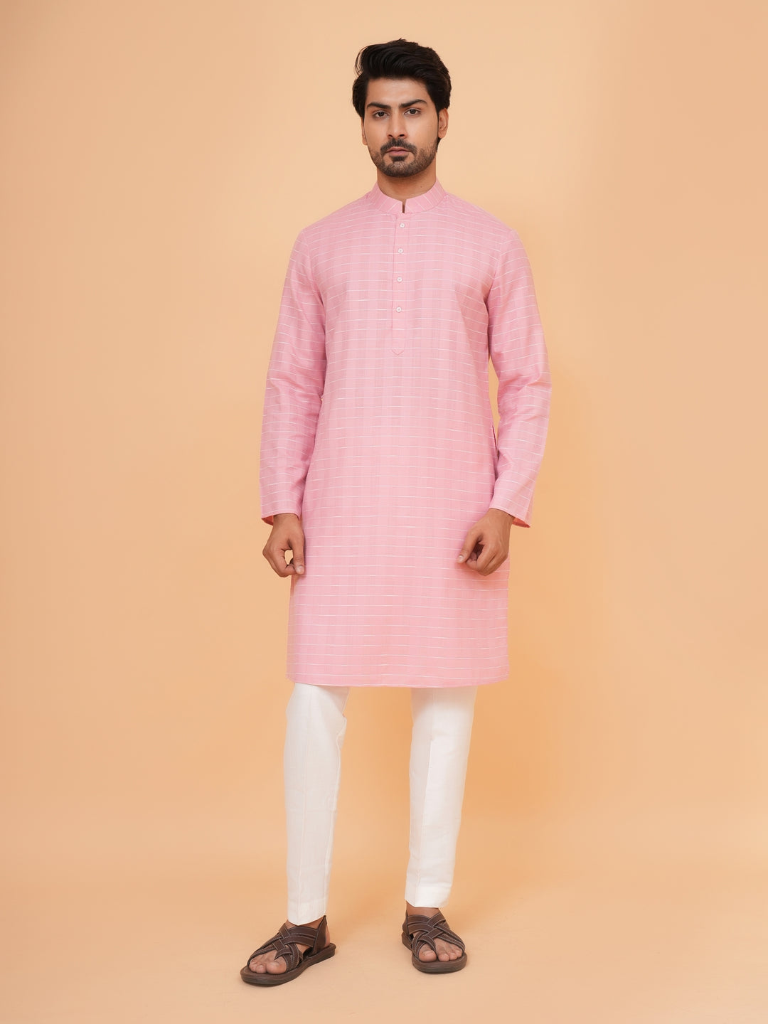 Floral Pink Jacket Kurta Set - JM44315-13