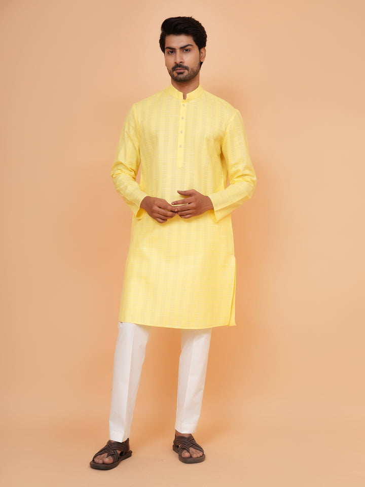 Floral Yellow Jacket Kurta Set - JM44315-3