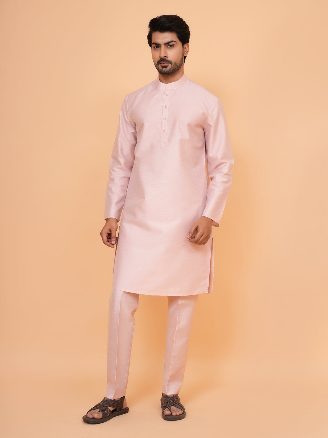 Checked Grey Jacket Kurta Set - JM43524-1469B