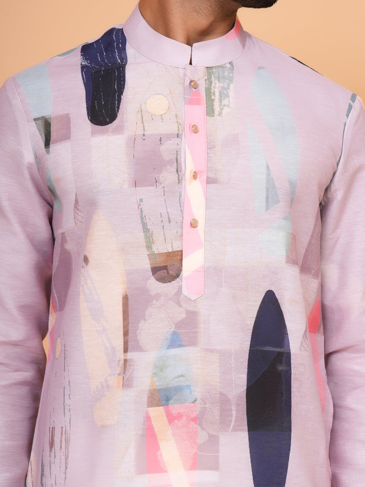 Digital Print Pink Kurta Set - KM40163-15