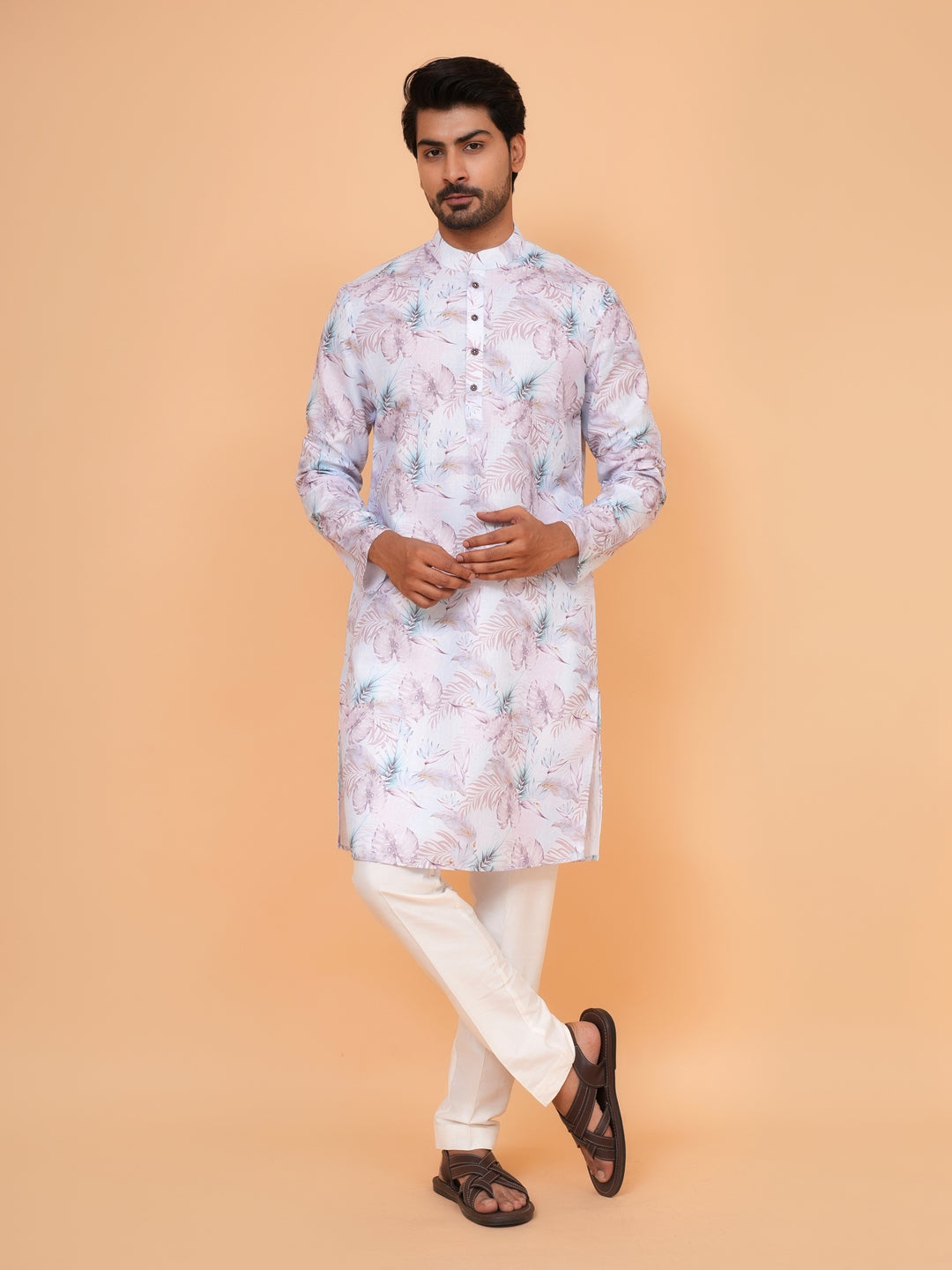 Leafs Blue Kurta Set - KM43249-35