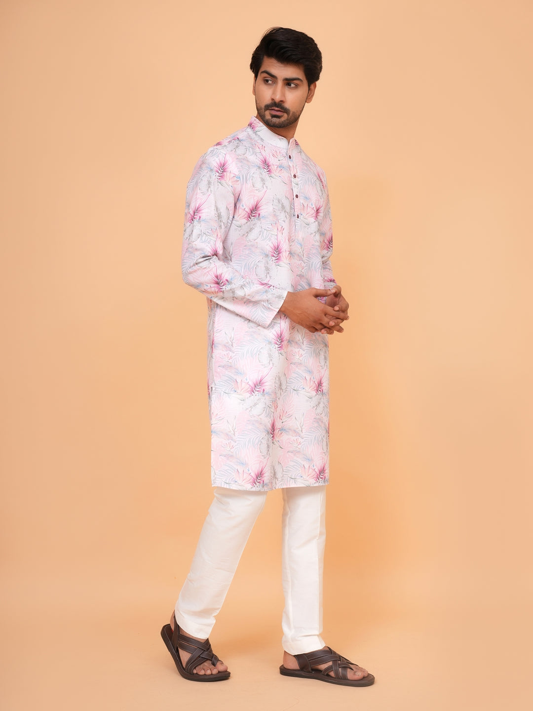 Leafs Pink Kurta Set - KM43249-34