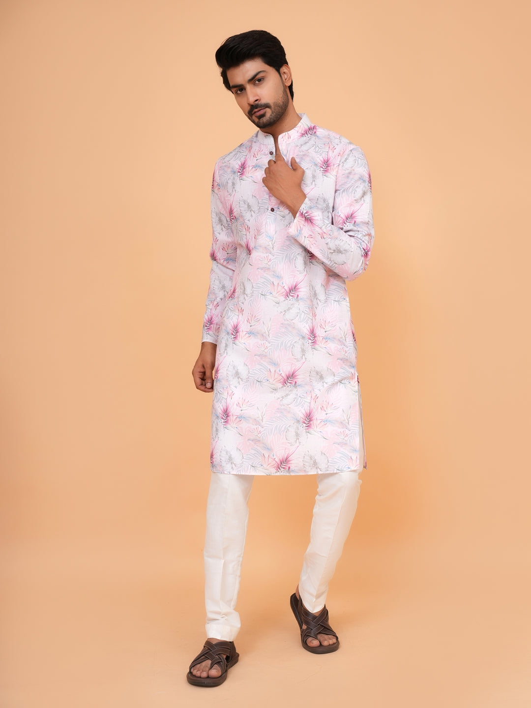Leafs Pink Kurta Set - KM43249-34