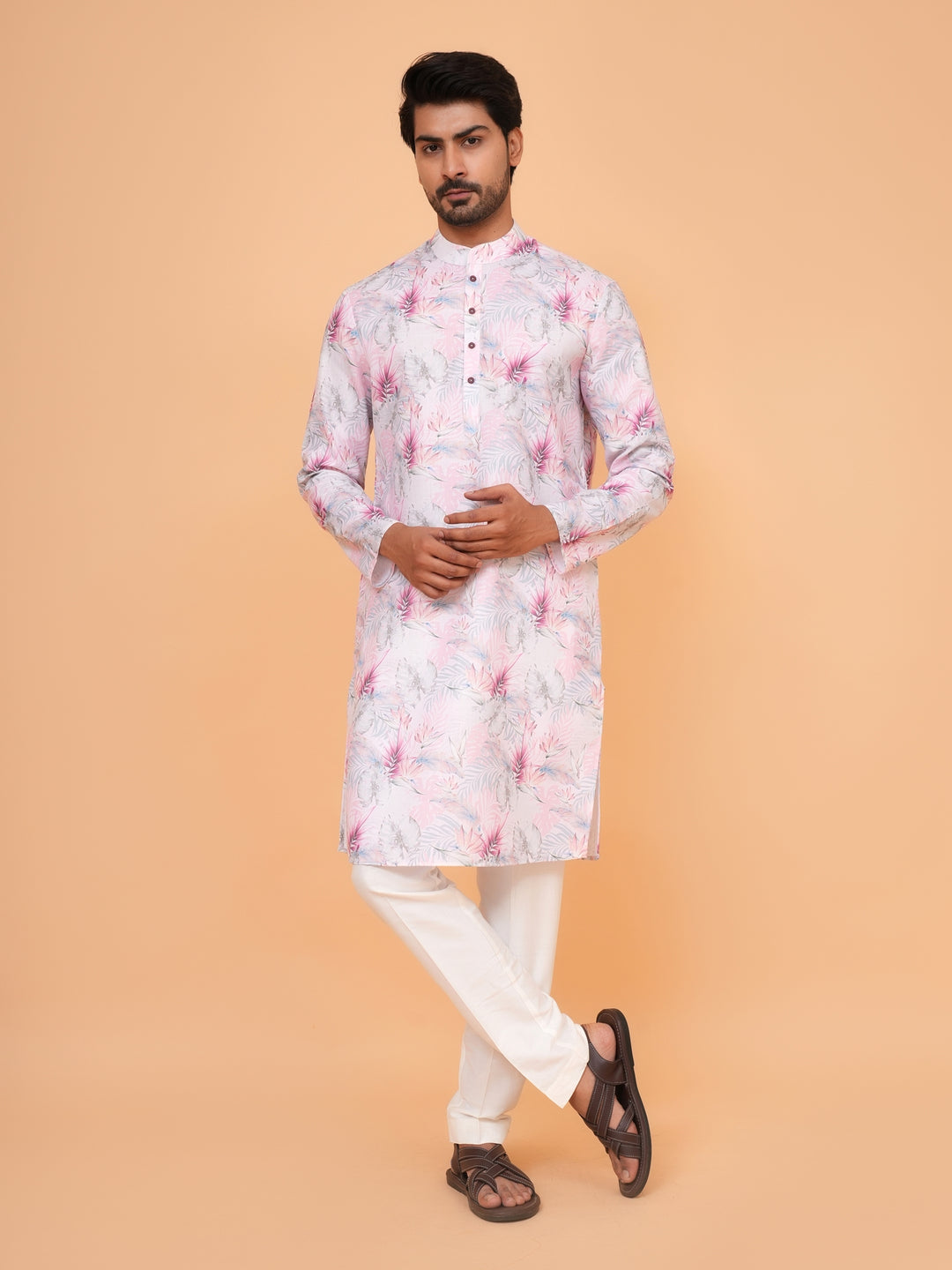 Leafs Pink Kurta Set - KM43249-34