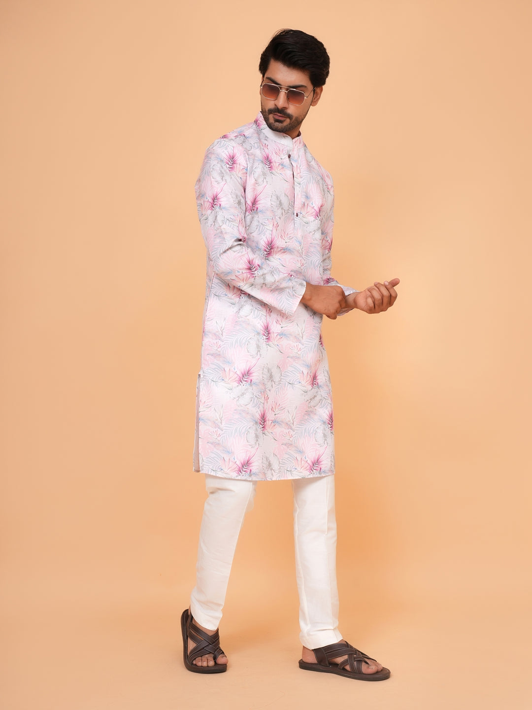 Leafs Pink Kurta Set - KM43249-34