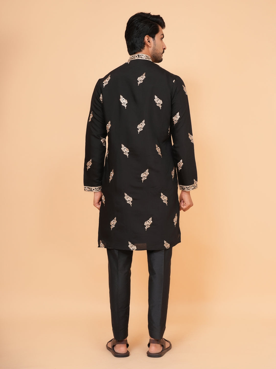 Ethnic Motifs Black Kurta Set - KM43346-1