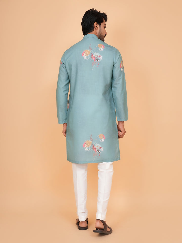 Floral Green Kurta Set - KM44546-3