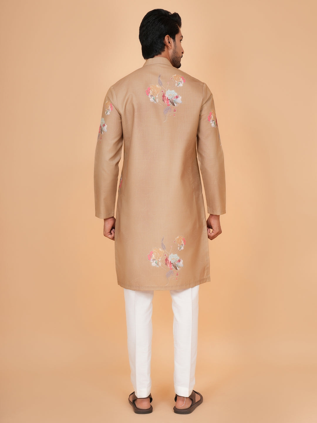 Floral Mustard Kurta Set - KM44546-2