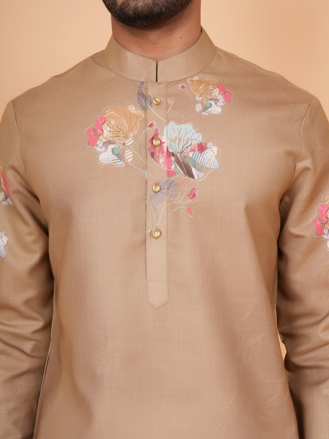 Floral Mustard Kurta Set - KM44546-2