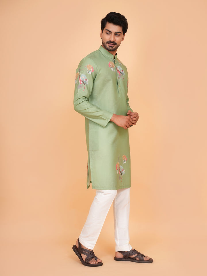 Floral Pista Kurta Set - KM44546-1
