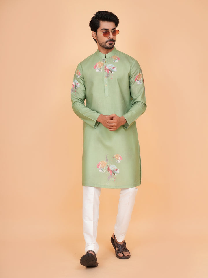 Floral Pista Kurta Set - KM44546-1