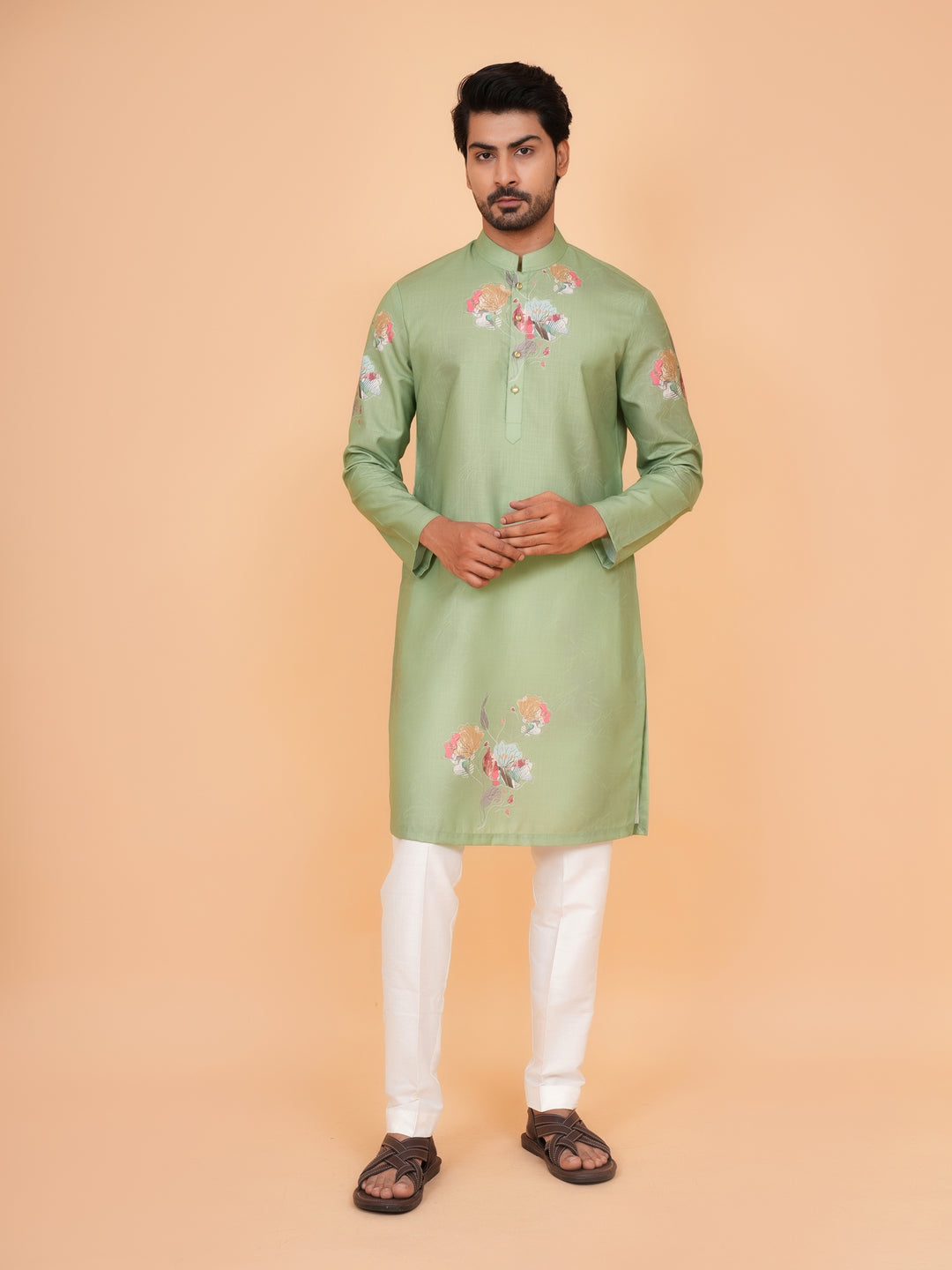 Floral Pista Kurta Set - KM44546-1