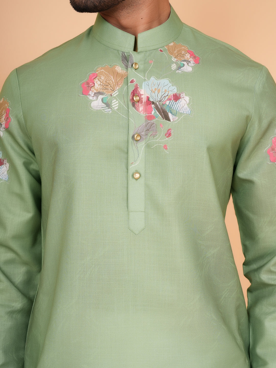 Floral Pista Kurta Set - KM44546-1