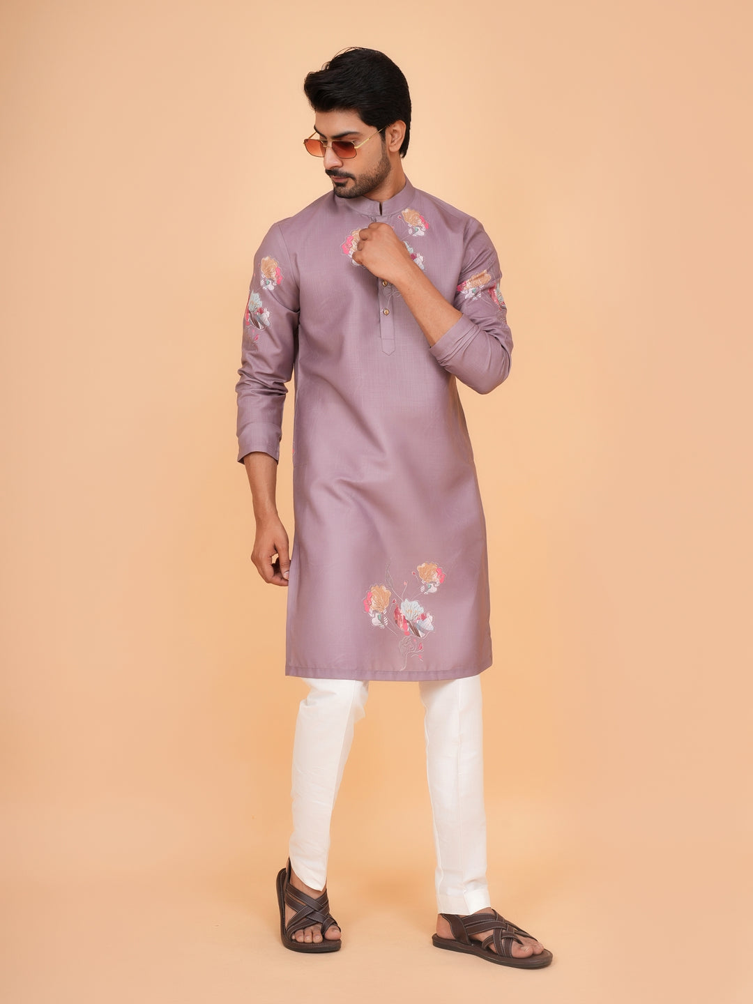 Floral Purple Kurta Set - KM44546-4