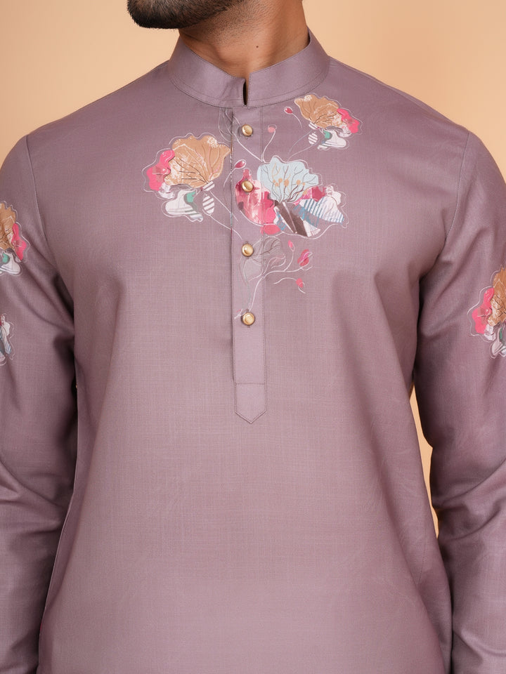 Floral Purple Kurta Set - KM44546-4