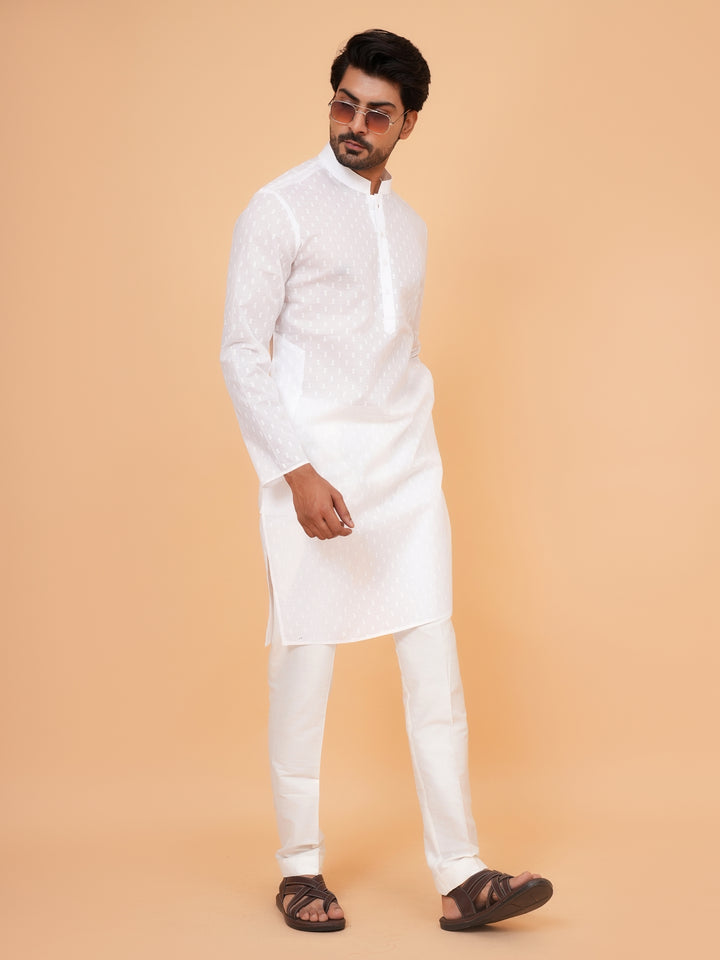 Solid White Kurta Set - KM45076-296