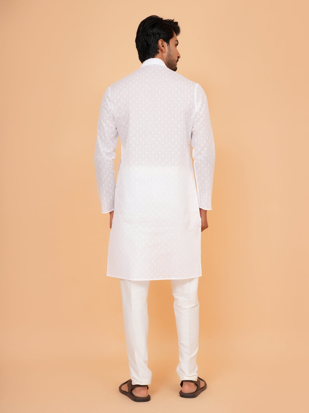 Solid White Kurta Set - KM45076-296