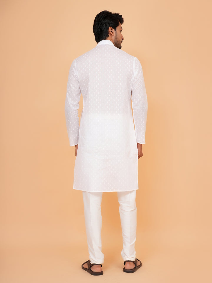 Solid White Kurta Set - KM45076-296