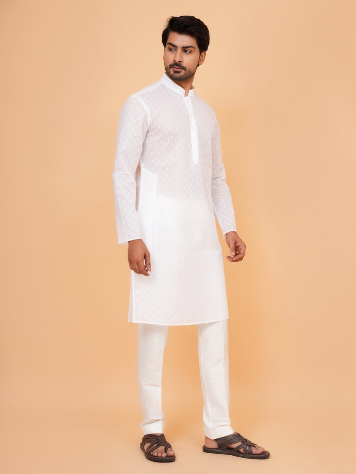 Solid White Kurta Set - KM45076-296