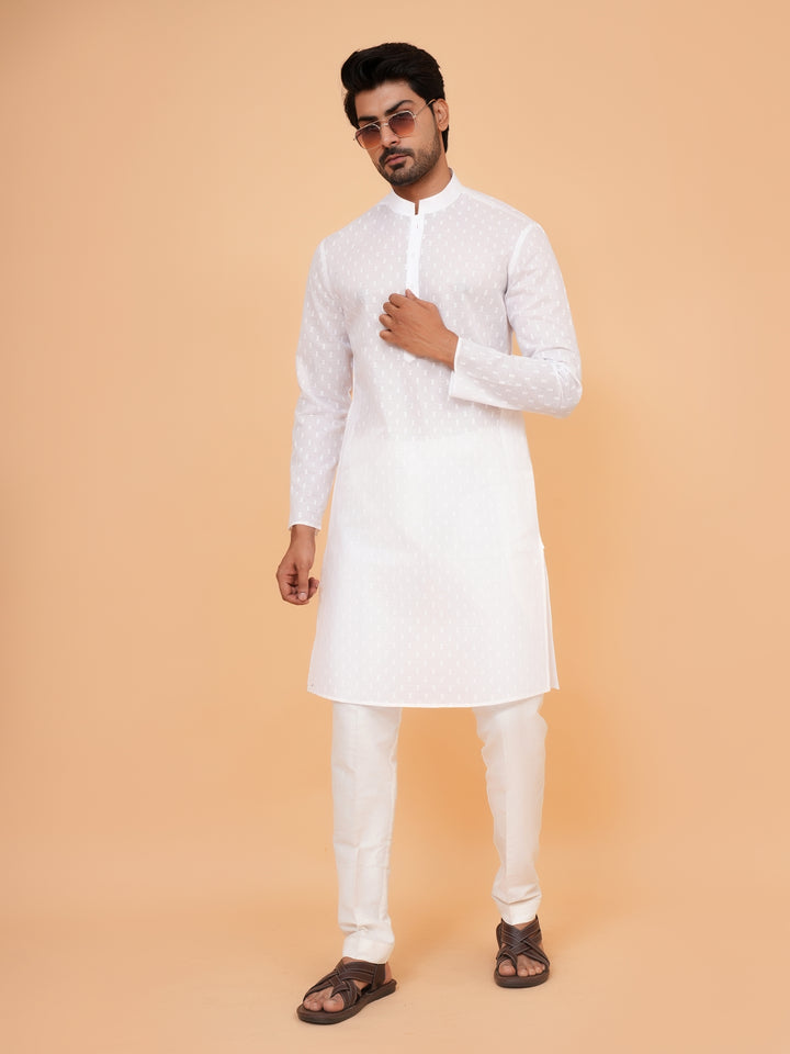 Solid White Kurta Set - KM45076-296