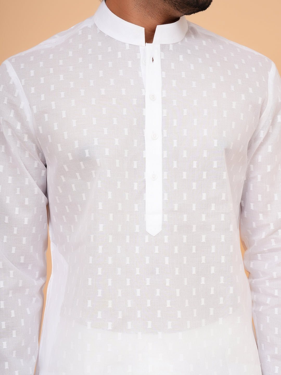 Solid White Kurta Set - KM45076-296