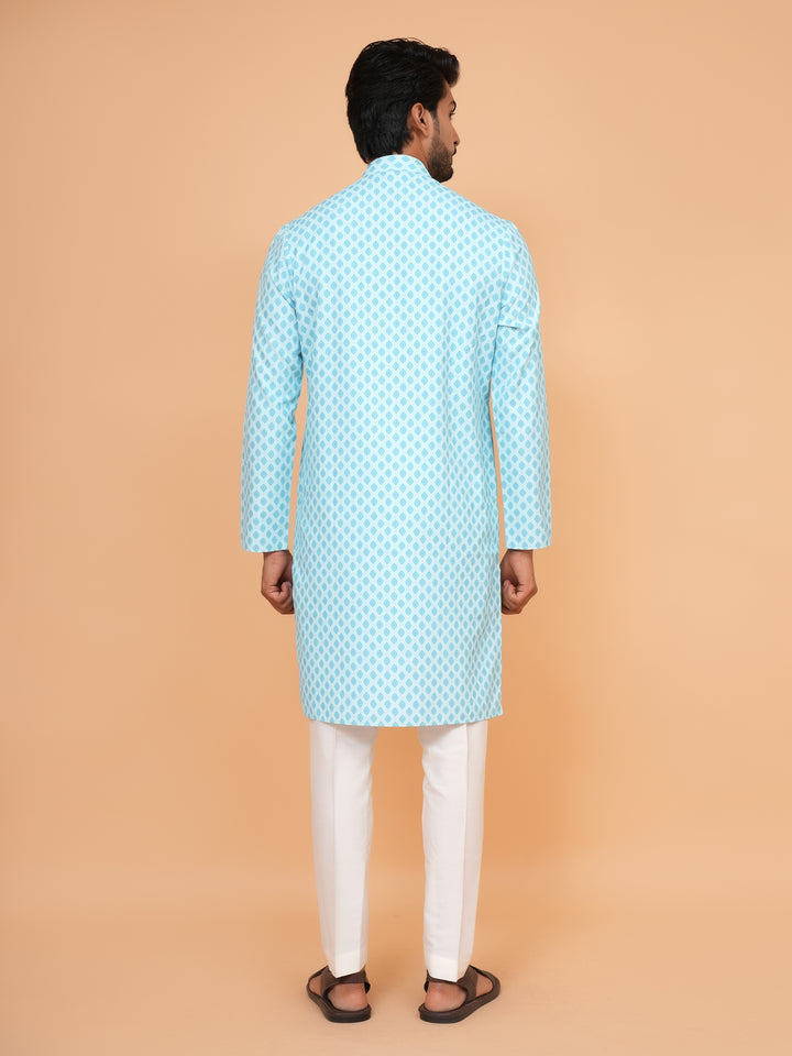 Leafs Blue Kurta Set - KE44995-1