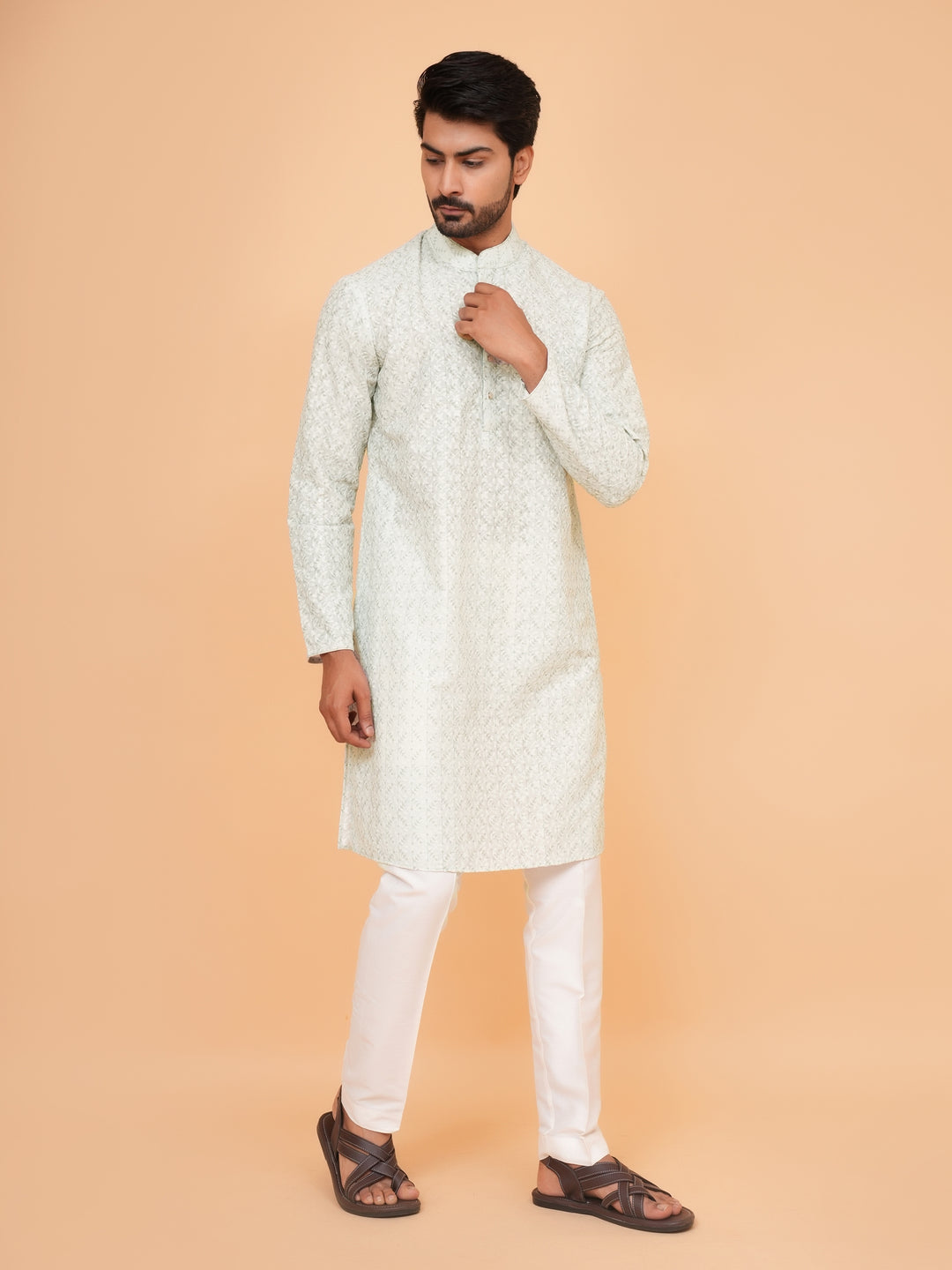 Sequence Green Kurta Set - KM43663-5581A