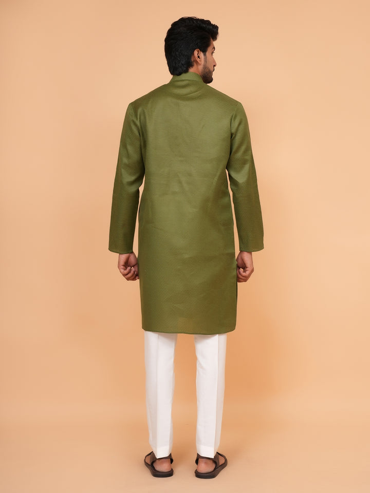 Checked Green Kurta Set - KM44091-5
