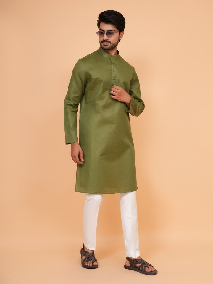 Checked Green Kurta Set - KM44091-5