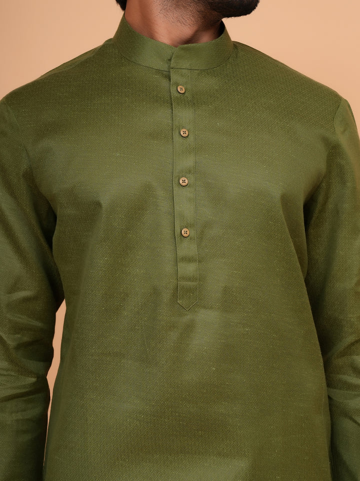 Checked Green Kurta Set - KM44091-5