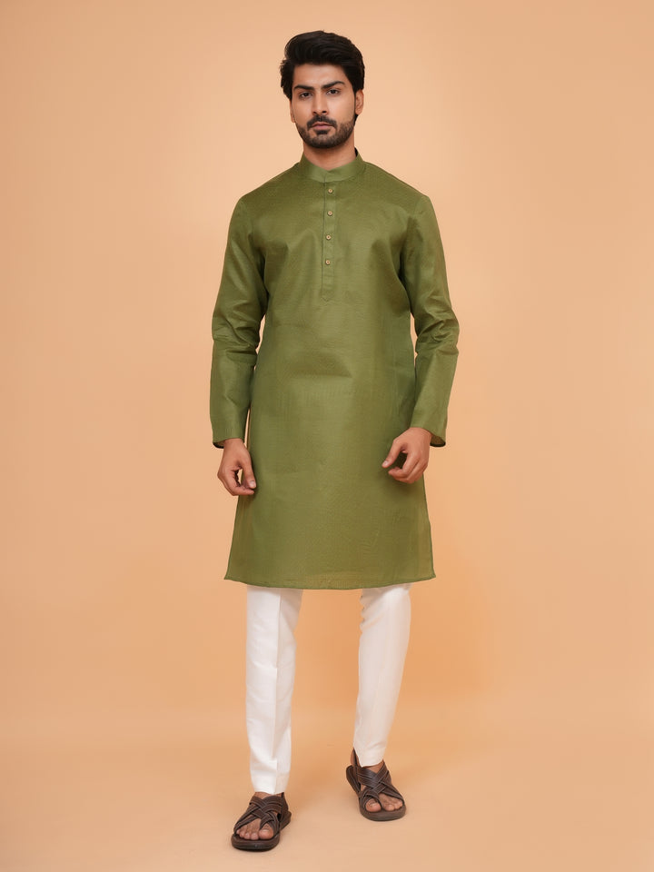 Checked Green Kurta Set - KM44091-5