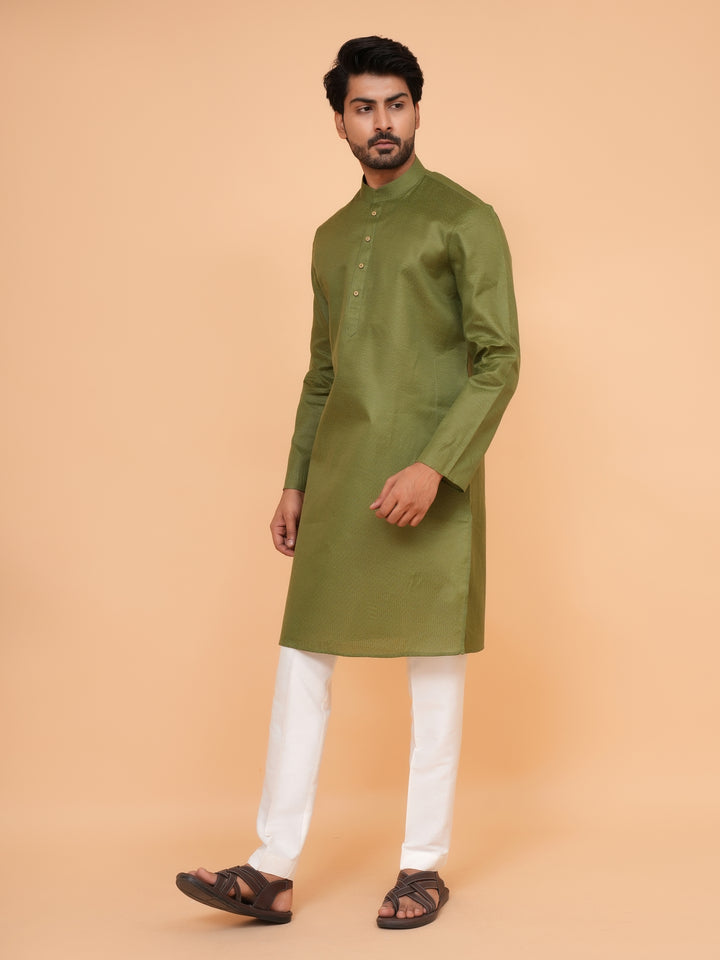 Checked Green Kurta Set - KM44091-5