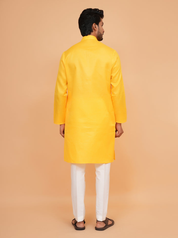 Checked Mustard Kurta Set - KM44091-6