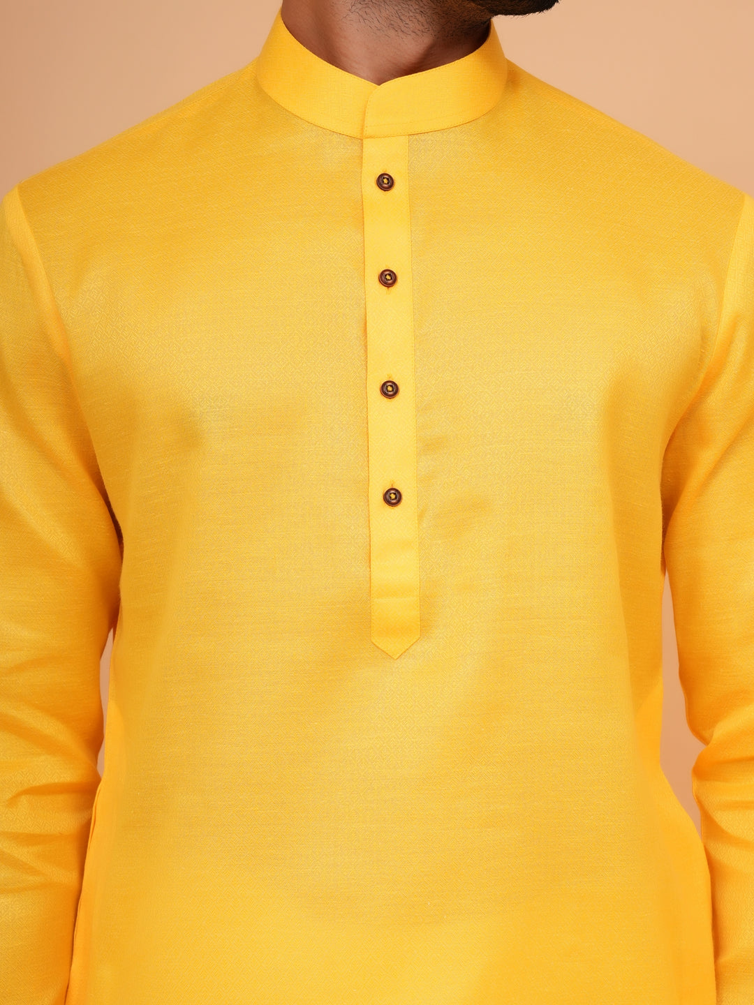 Checked Mustard Kurta Set - KM44091-6